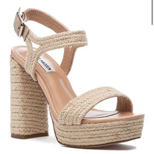 Steve Madden Lombardo Nautical Rope Platform Pump Sandal Women’s size 10